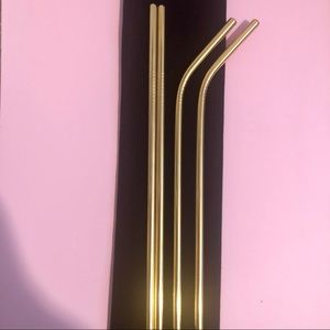 Set of 4 gold reusable straws